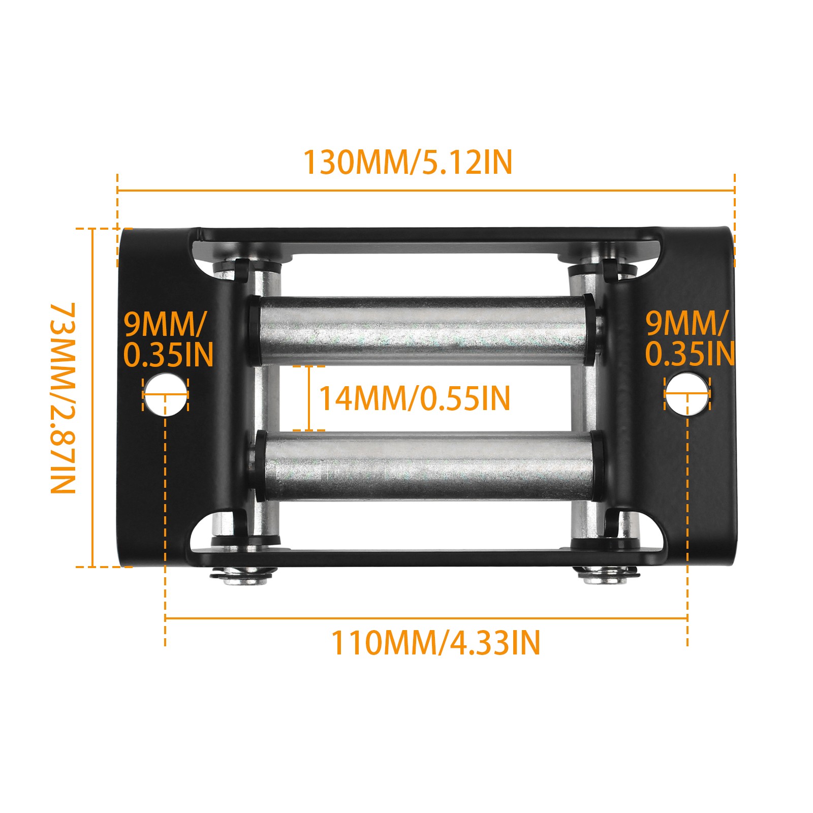 4-1/3″ Winch Roller Fairlead 4 Way Cable Lead Guide For ATV UTV 2000LBS Winch