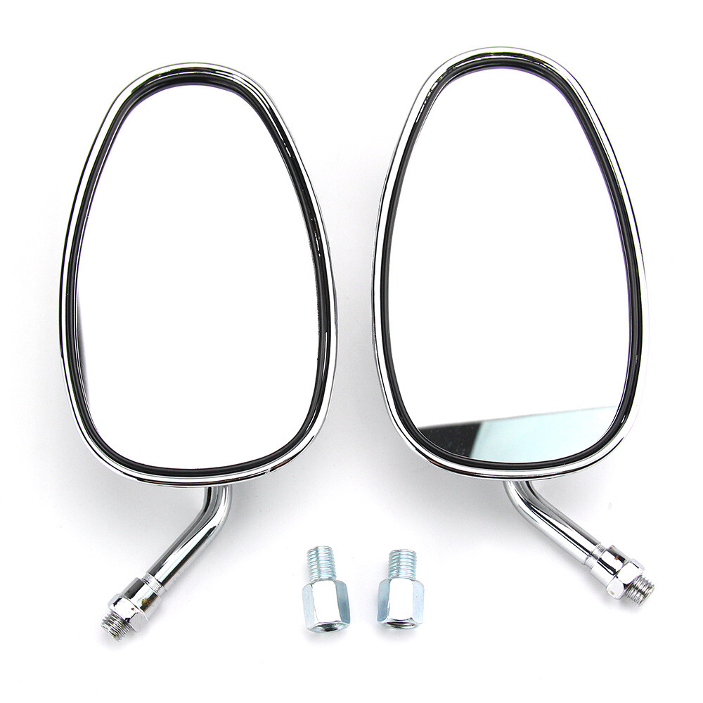 10MM Chrome Rectangle Motorcycle Mirrors For Kawasaki Vulcan VN 500 800 900 1600