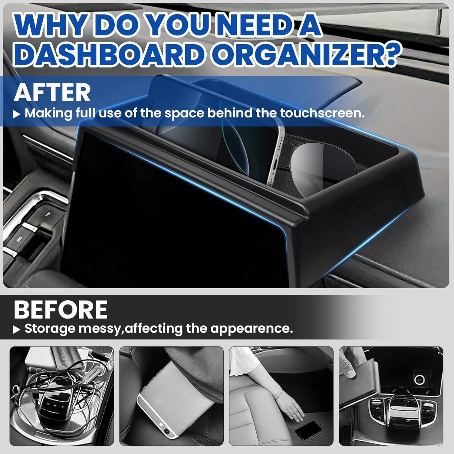 Car Dashboard Console Storage Box Tray For 2021-2024 Chevy Suburban Accessories