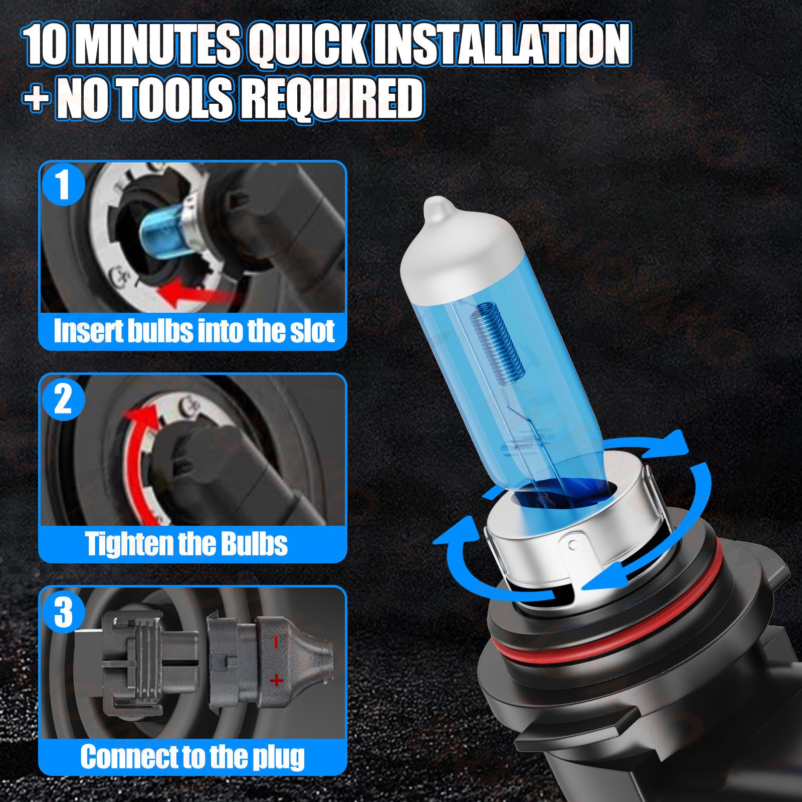 9005 HB3 halogen Headlight Super Bright White 6500K 360000LM High/Low Beam