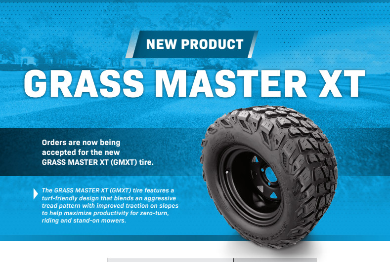 New Tire 24 12.00 12 OTR GrassMaster XT Deep Tread Turf 4 ply Tubeless 24×12-12