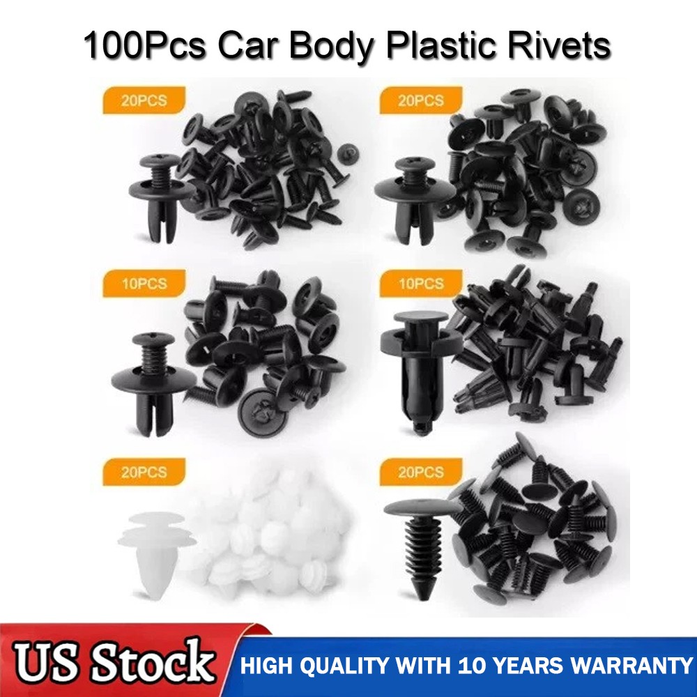 Universal 100 Pcs Rivet Push Clips Retainer Fender Liner Fastener for Car 6 Size