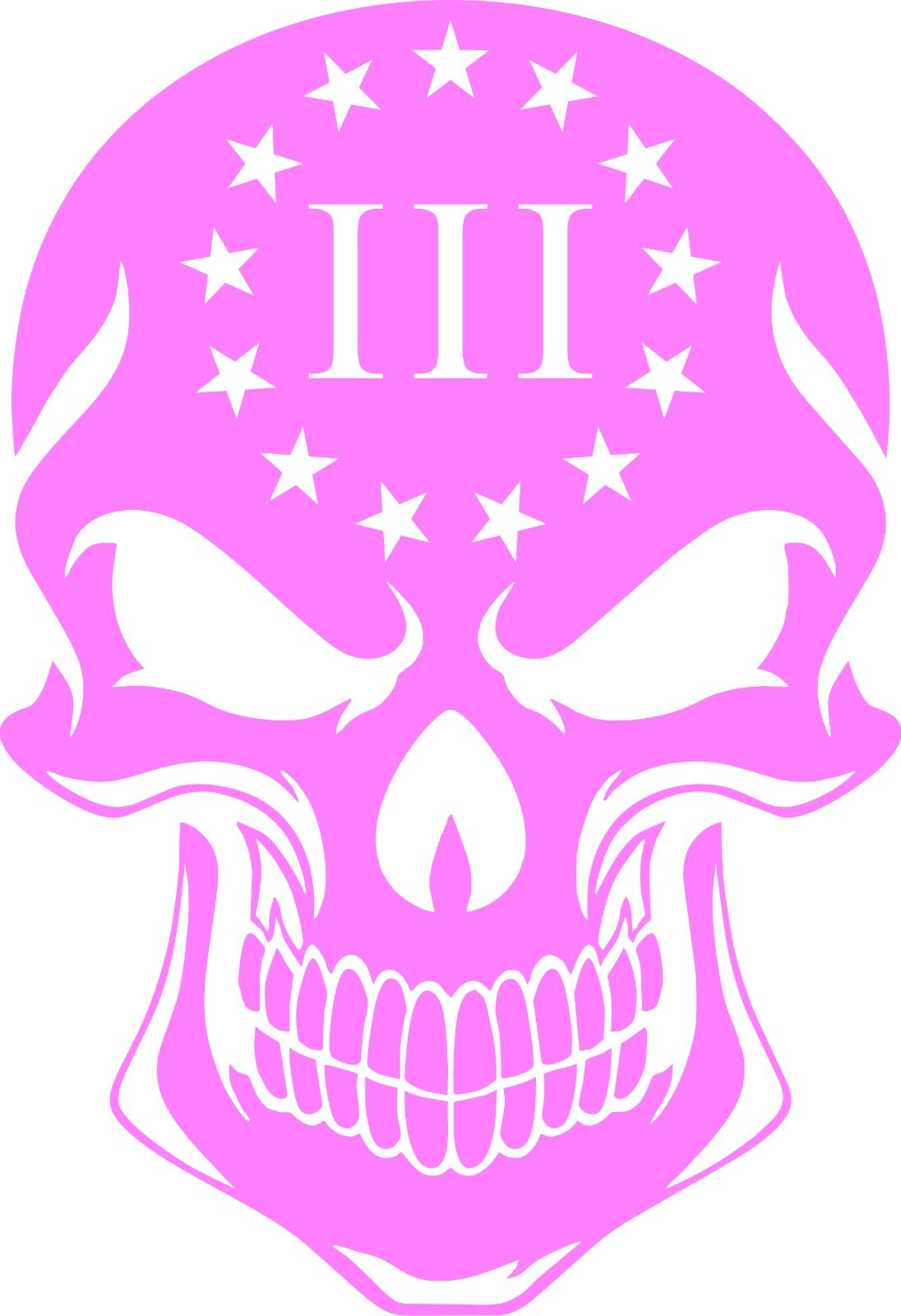 13 Colonies Percenter 3 Logo Solid Skull Vinyl Decal Multiple Colors and Sizes