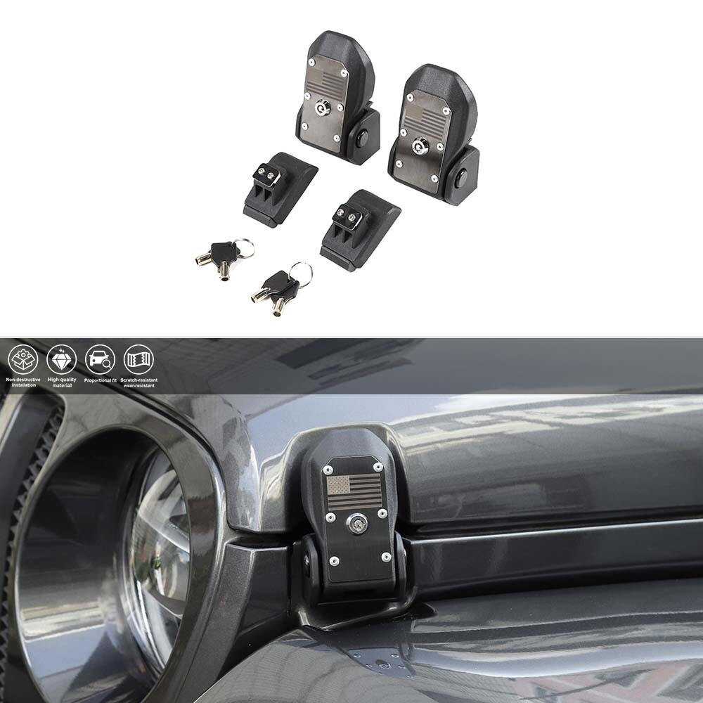 Locking Hood Latch Hood Catch W/Lock For 18+ Jeep Wrangler JL JT 18+ Accessoires