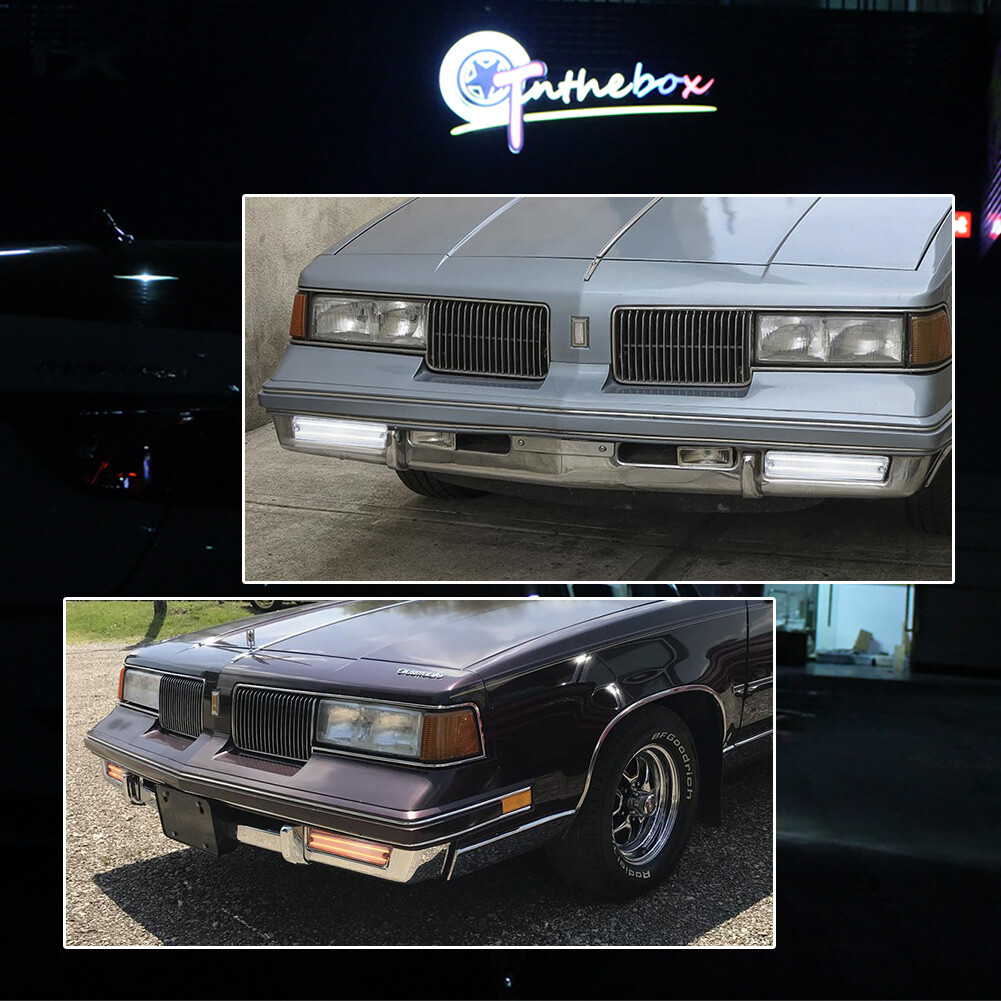 Clear Switchback LED DRL Turn Signal Lights For 81-88 Oldsmobile Cutlass Supreme