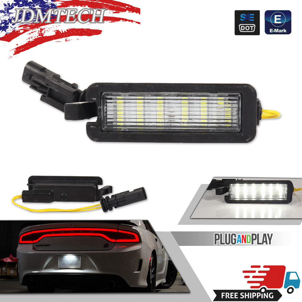 White 6000K LED License Plate Light Lamp fits Dodge Charger 2015 – 2023