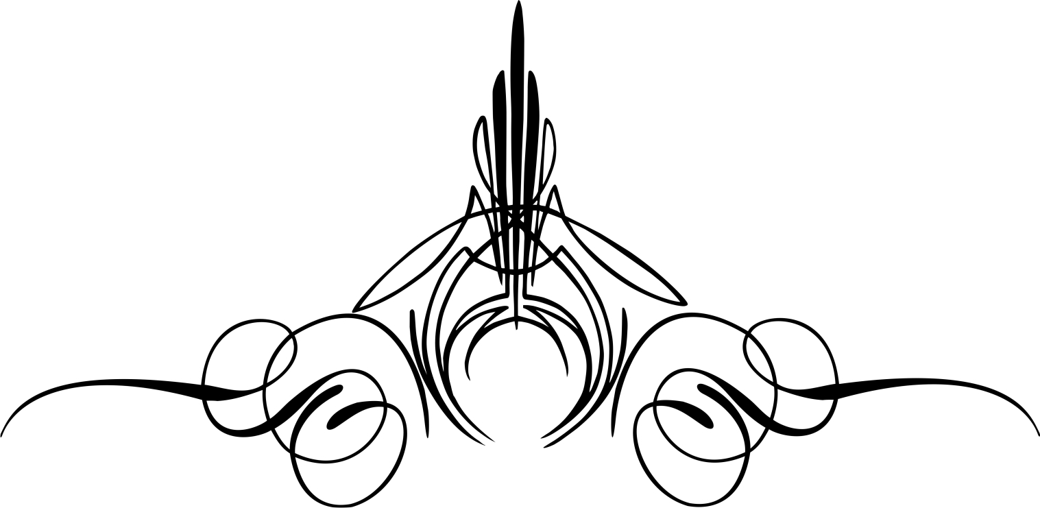 Custom Graphic Center Scroll Pinstriping Decal #12 Pair (2 Decals)