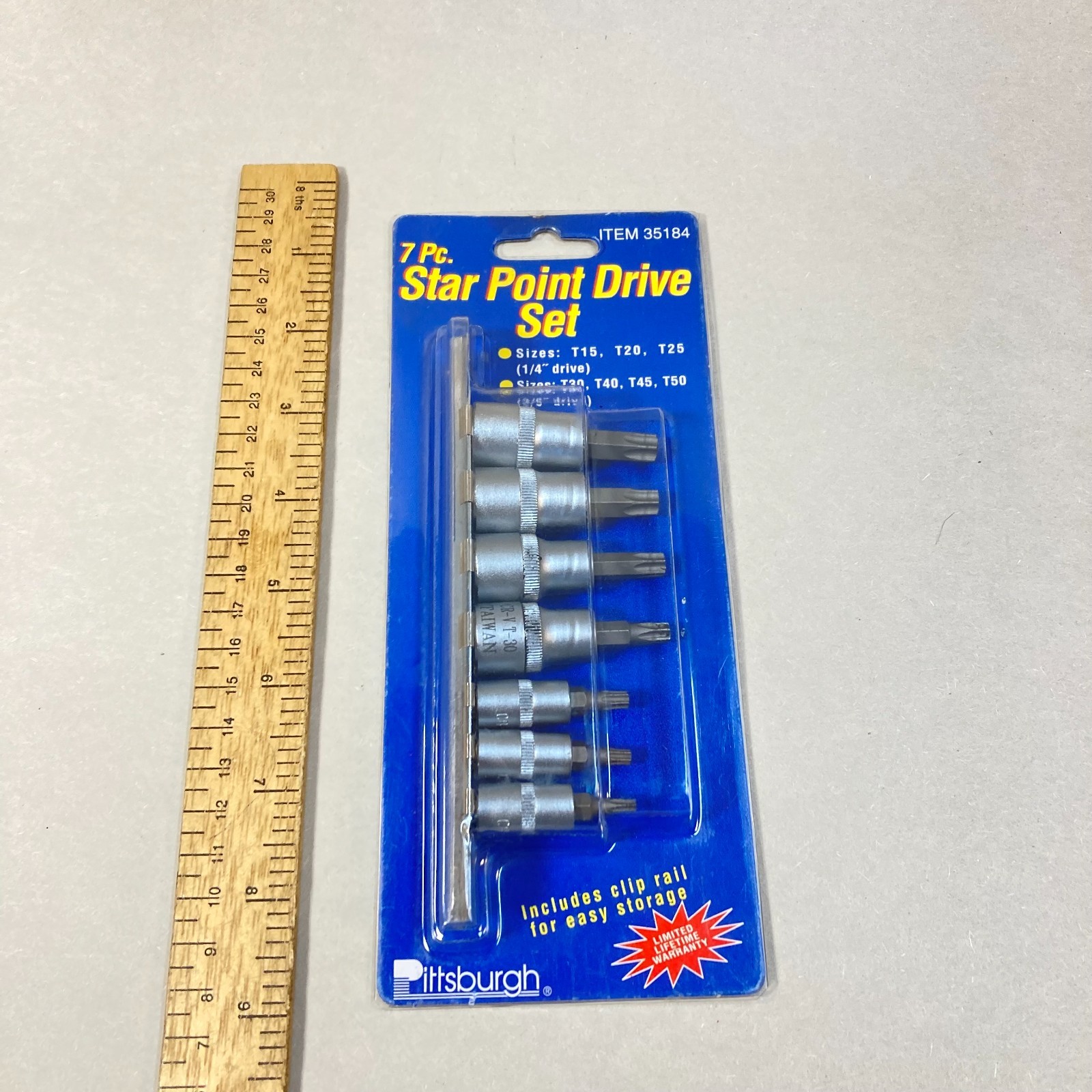 Pittsburgh Star Point Torx Drive Set 7 Pc 1/4″ & 3/8″ Drive T15-T50