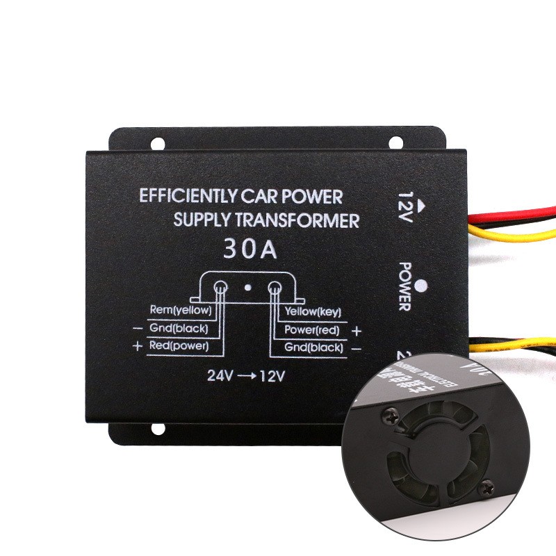30A DC 24V to 12V Car Cigarette Lighter Converter Power Adapter