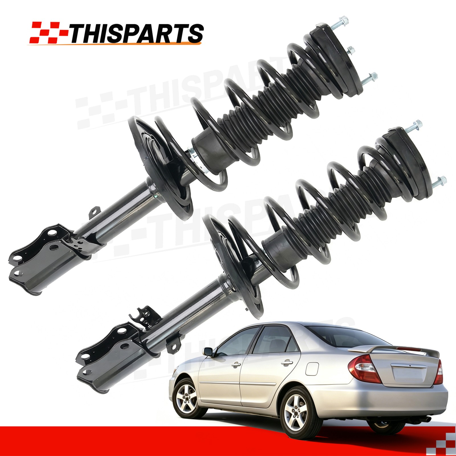 Rear Shock Struts w/ Coil Spring for 2004-05 06 Toyota Camry Solara Lexus ES330