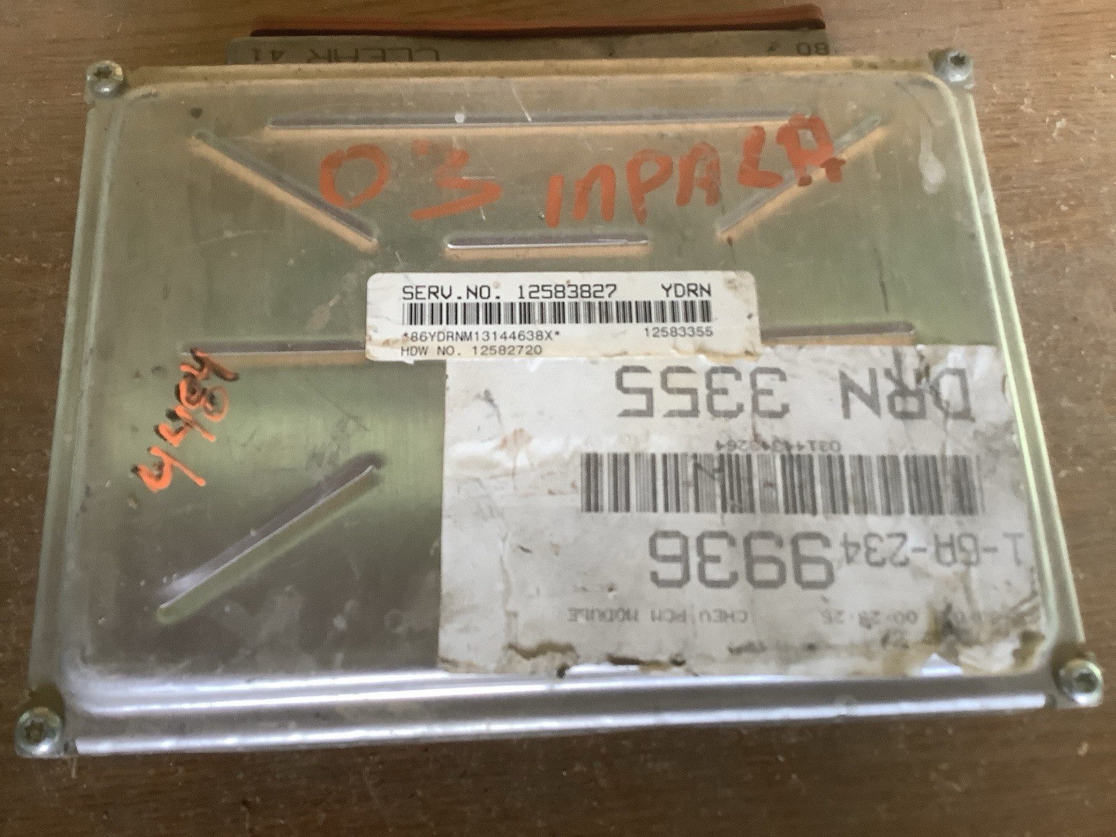 Chevrolet Impala 12583827 ((YDRN)) Engine Control Module (4484)