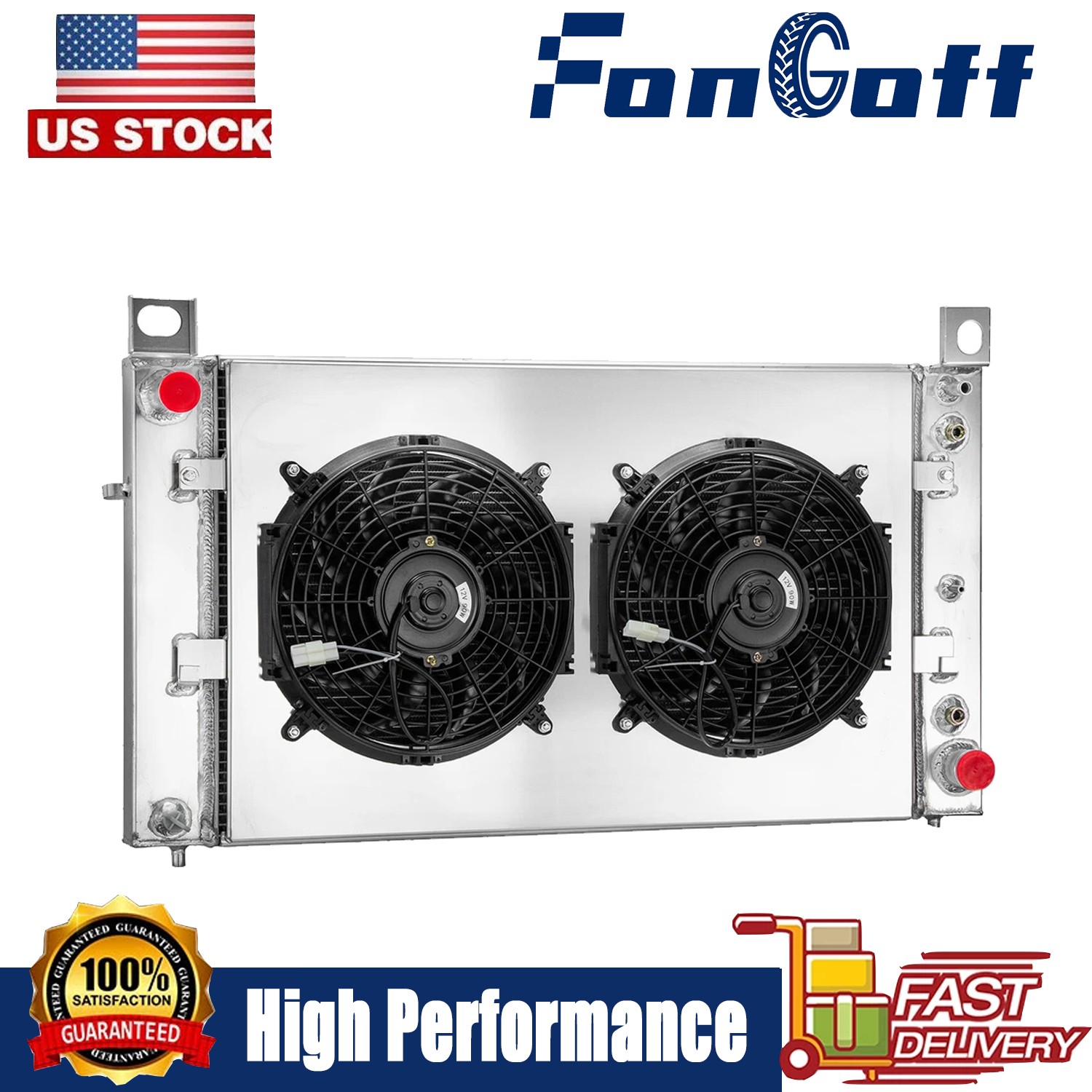 3 Row Radiator Shroud Fan Fit 1999-2013 Chevy Silverado 1500 2500 GMC Sierra ASI