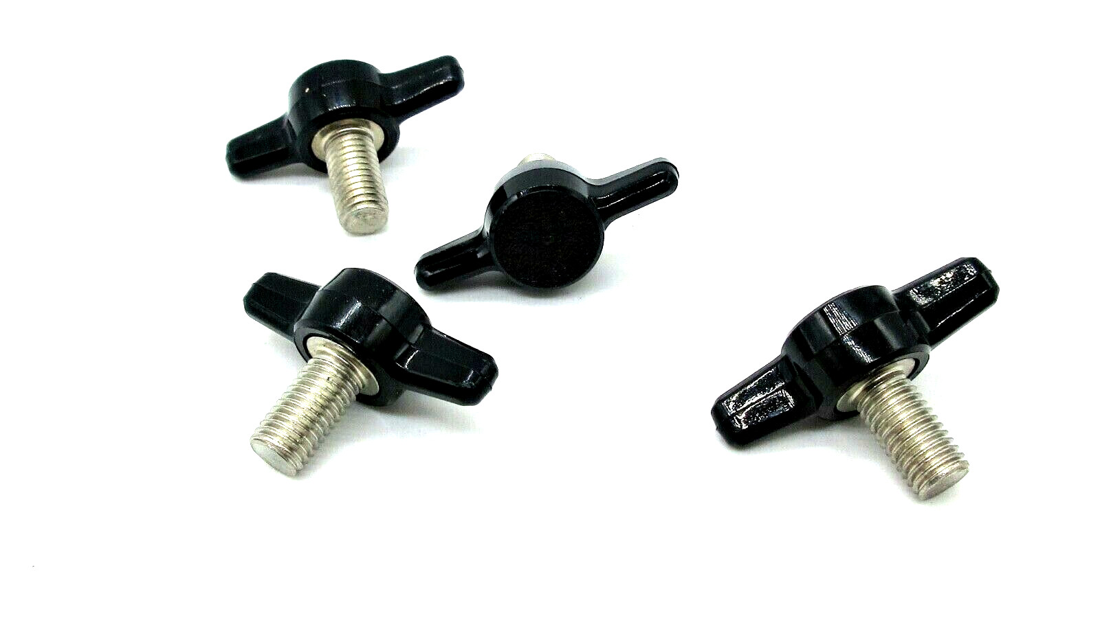 1/4″- 28 Fine x 3/4″ Thumb Screws Tee Wing Delrin Head SS USA 4 per package