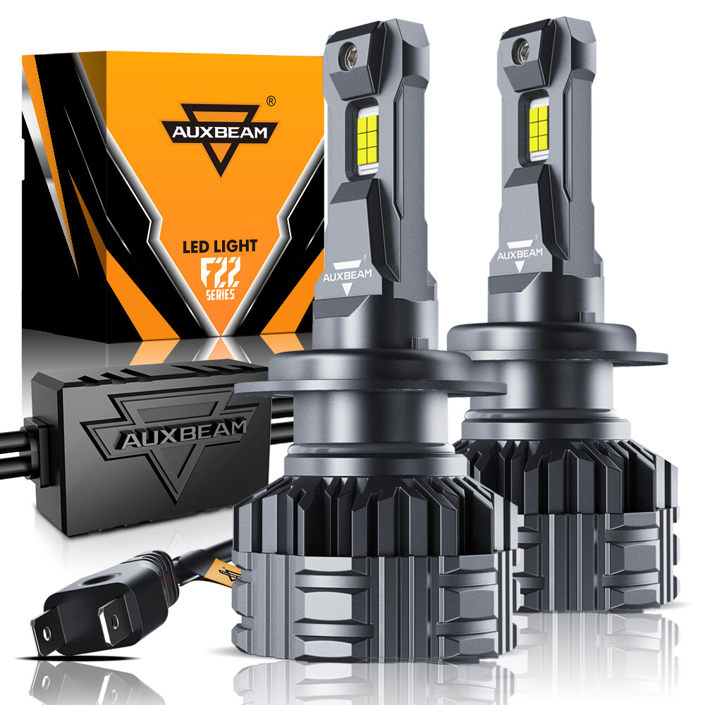 2X AUXBEAM H7 LED Headlight Bulbs Kit High/Low 6500K White Bright CANBUS 24000LM