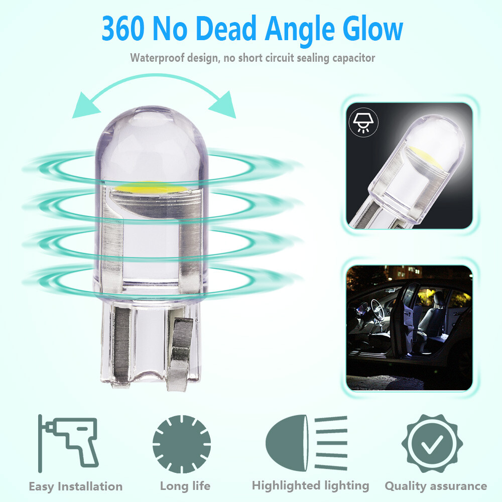 30X T10 W5W 194 168 White LED Car Interior Light Bulb License Plate Reading Lamp