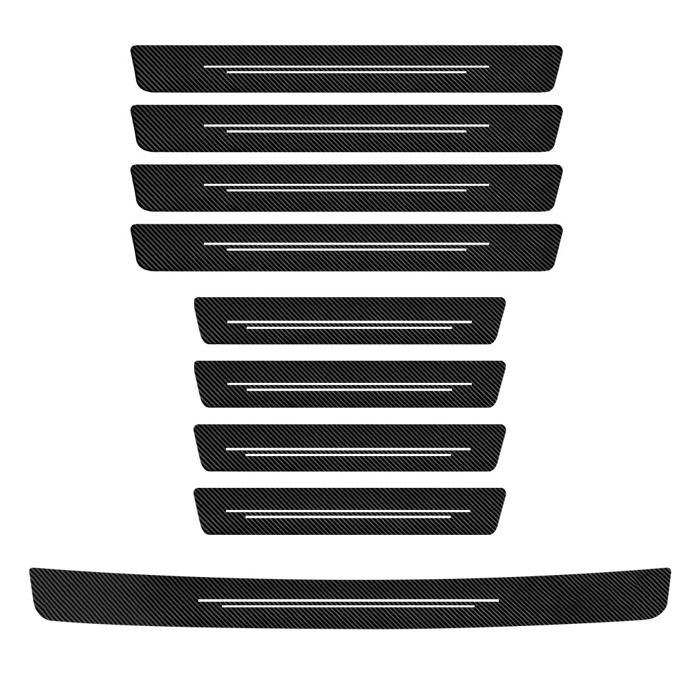 9Pcs Car Door Scuff Sill Cover Panel Step Protector For Chevrolet Accessories