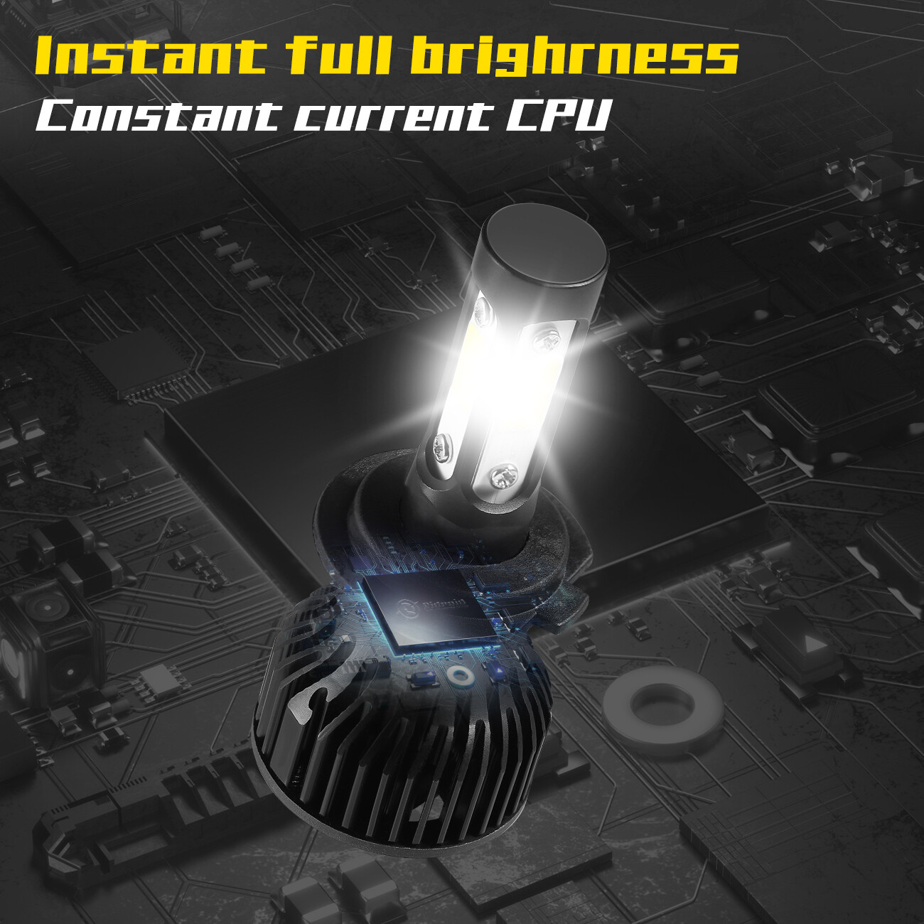 RIDROID H7 LED Headlight Bulb High Beam Or Low Beam 6000K Bulbs Bright Lamp x2