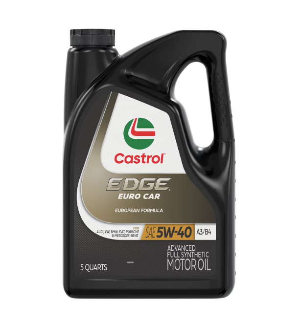 Castrol EDGE Euro 5W-40 A3/B4 Advanced Full Synthetic Motor Oil, 5 Quarts F/S US