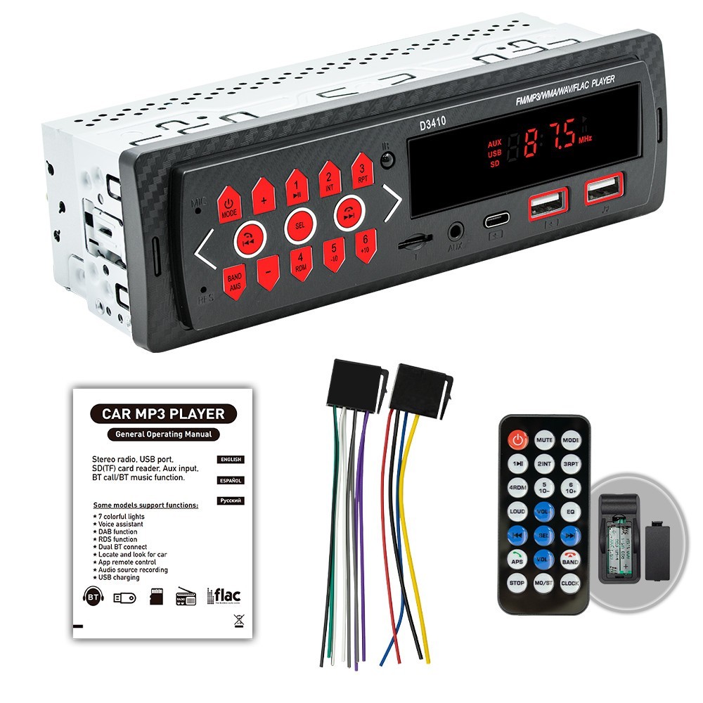 Bluetooth Car Stereo Audio In-Dash FM Aux Input Receiver Radio Player AUX,TF,USB