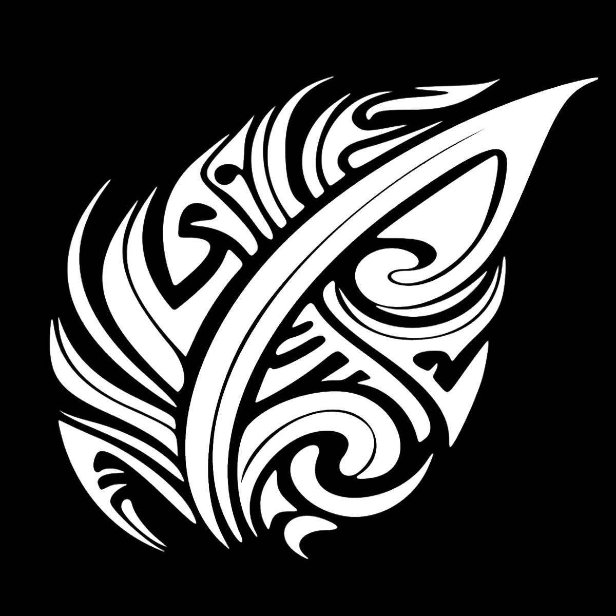 Polynesian Tattoo Feather Vinyl Decals Car Window Tablet Notebook Tumblers Mugs