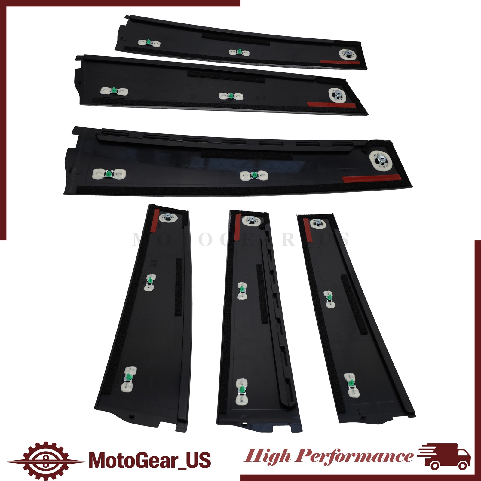 6PCS Door Pillar Molding Applique Set Fits 2015-2018 Chevrolet Tahoe GMC Yukon