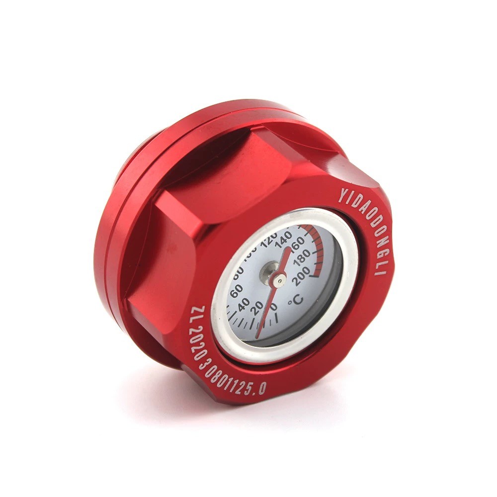 JDM Engine Oil Cap Red Anodised Aluminium Temperature Filler Caps Car Fuel Cover
