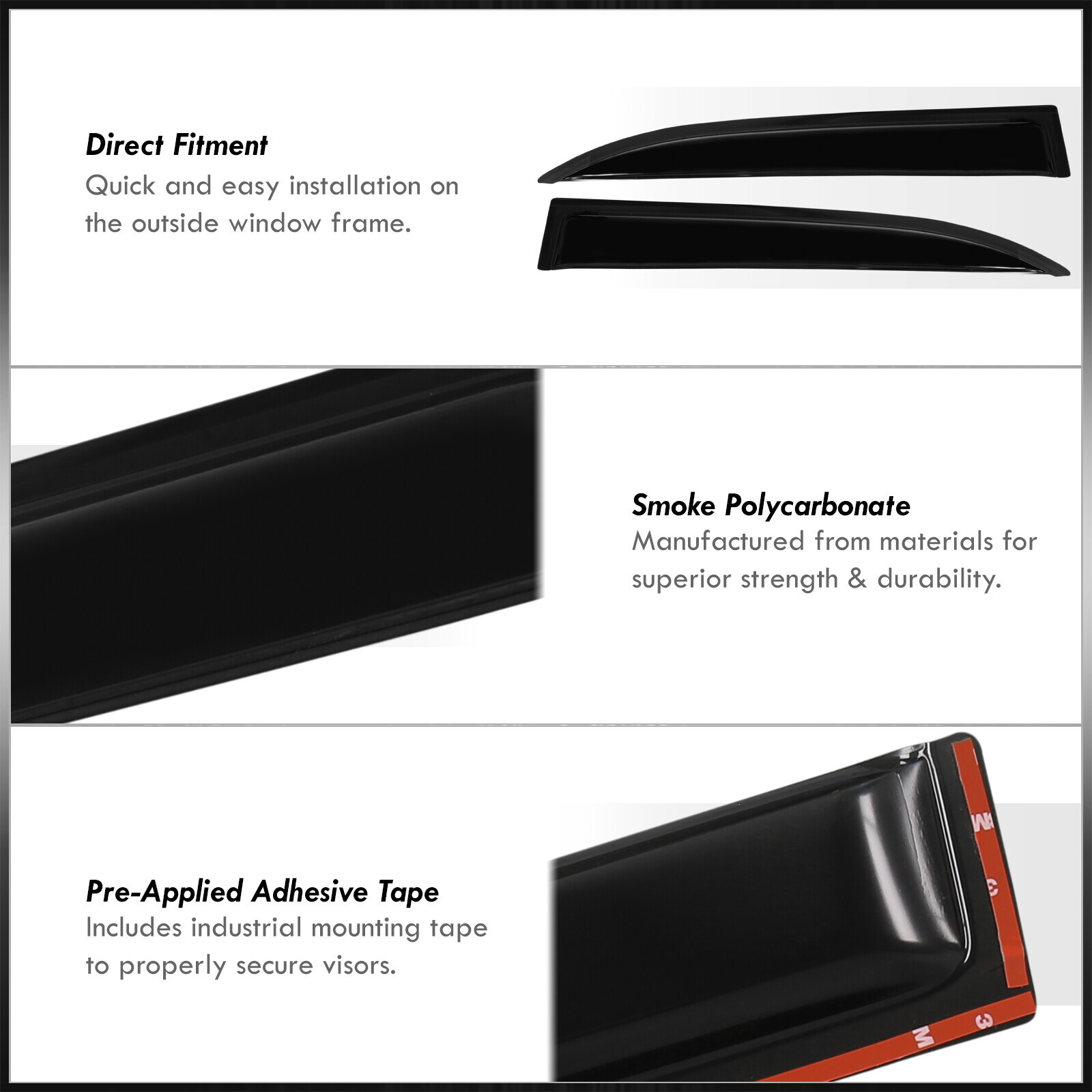 Window Visor Shade Rain Guard Wind Deflectors For 2006-2010 Hyundai Sonata Sedan