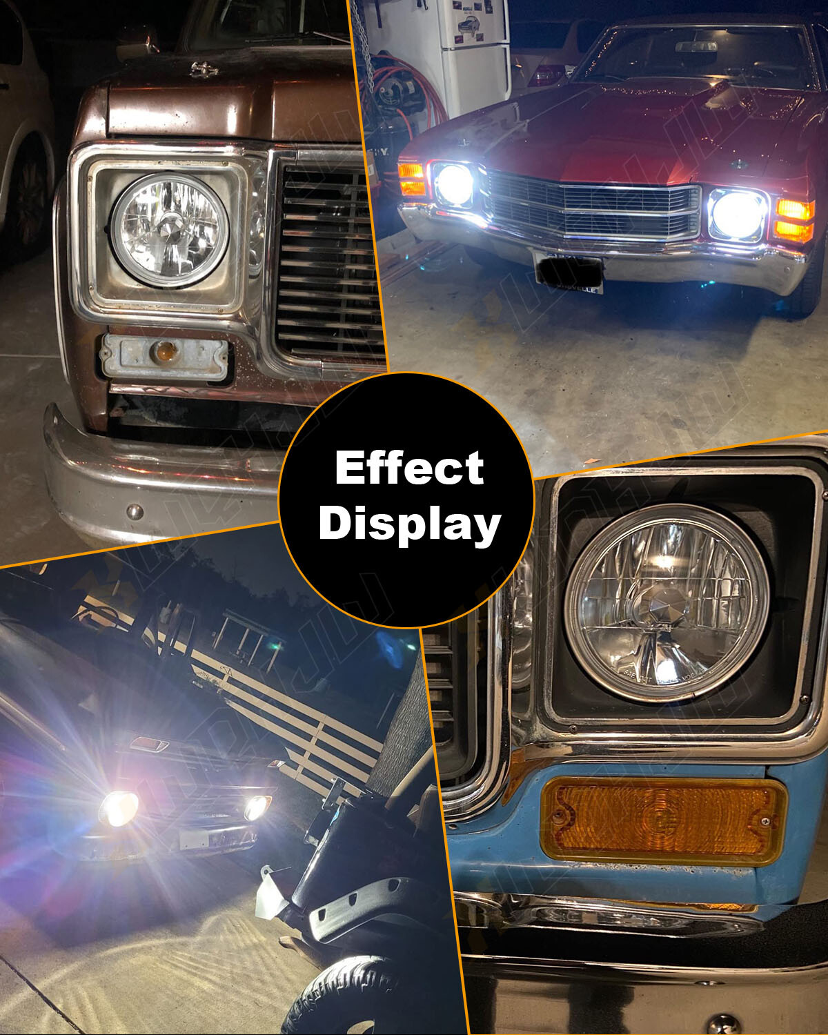 Pair 7Inch LED Headlight Halo Angle Eye High+Low For Jeep Wrangler JK TJ CJ LJ