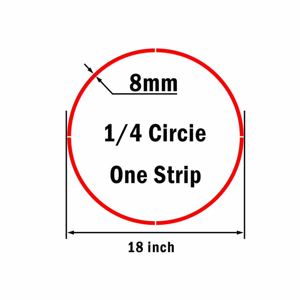 16pcs Red Reflective Stickers Car Wheel Hub Rim Stripe Tape Decals Accessories