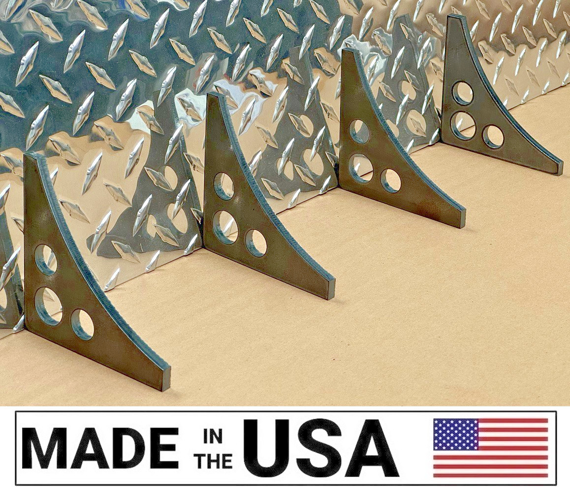 [SR] Steel 4″ x 1/4″ Universal Weld-on HOLES Gusset DIY Metal Fabrication Qty 4