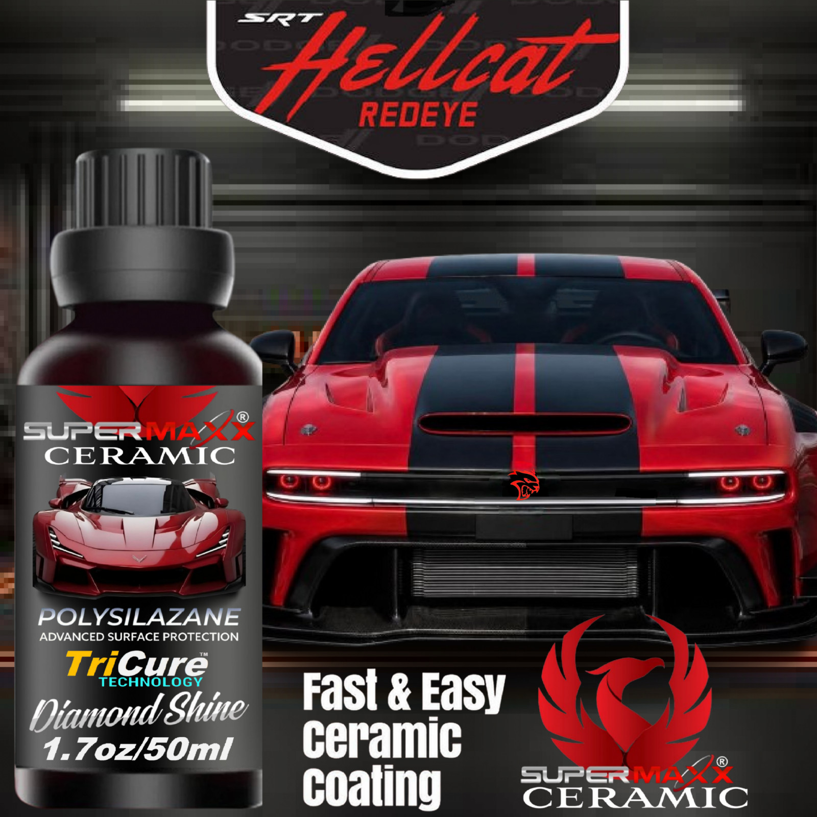 CERAMIC CAR COATING 5 YEAR “TRICURE” HIGH GLOSS PRO GRADE PAINT PROTECTION” KIT”