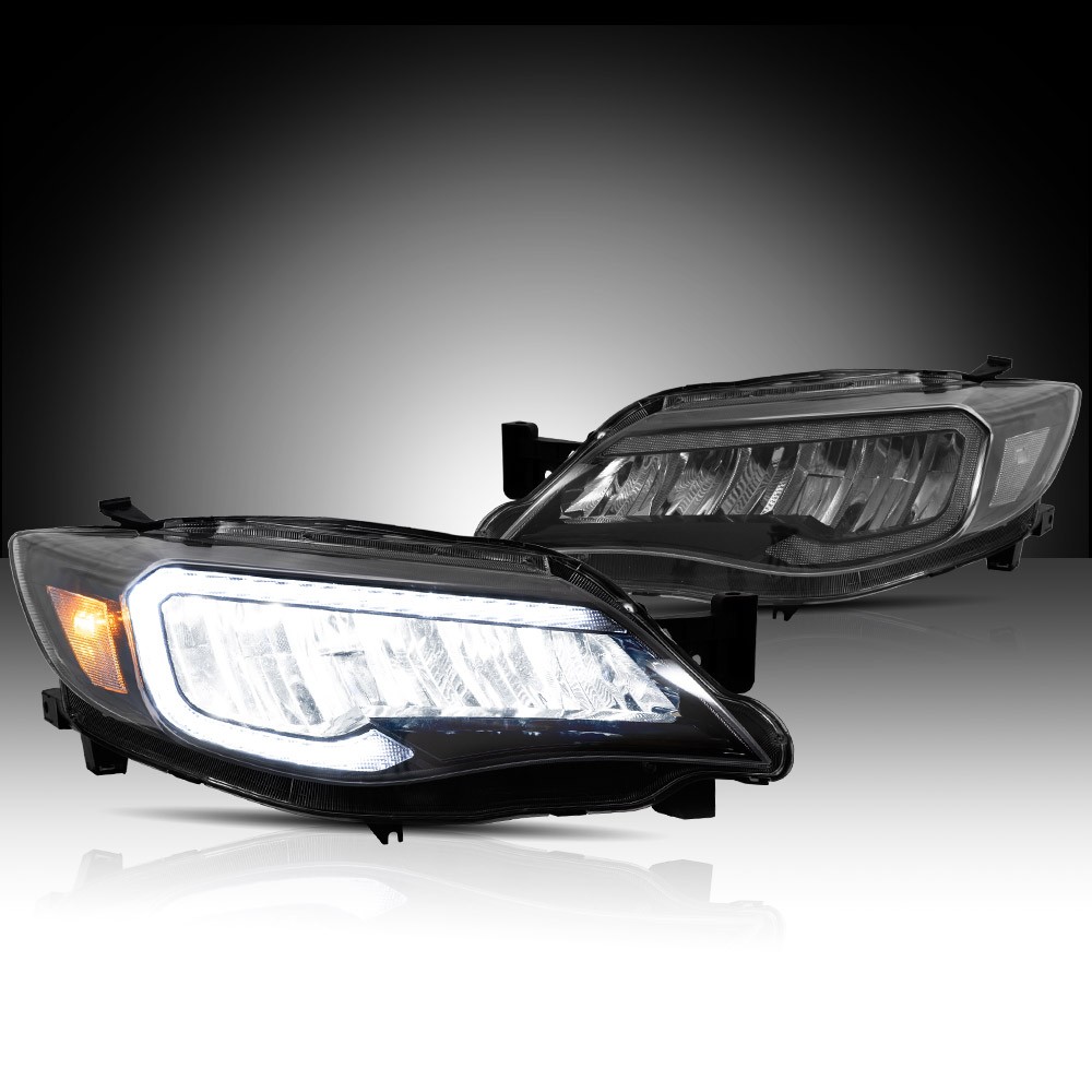 Headlights For 2008-2014 Subaru Impreza WRX STI LED Sequential Projector Pair