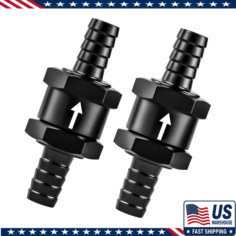 5/16 2PCS Fuel One-Way Check Valve, Aluminium Alloy 8mm OD