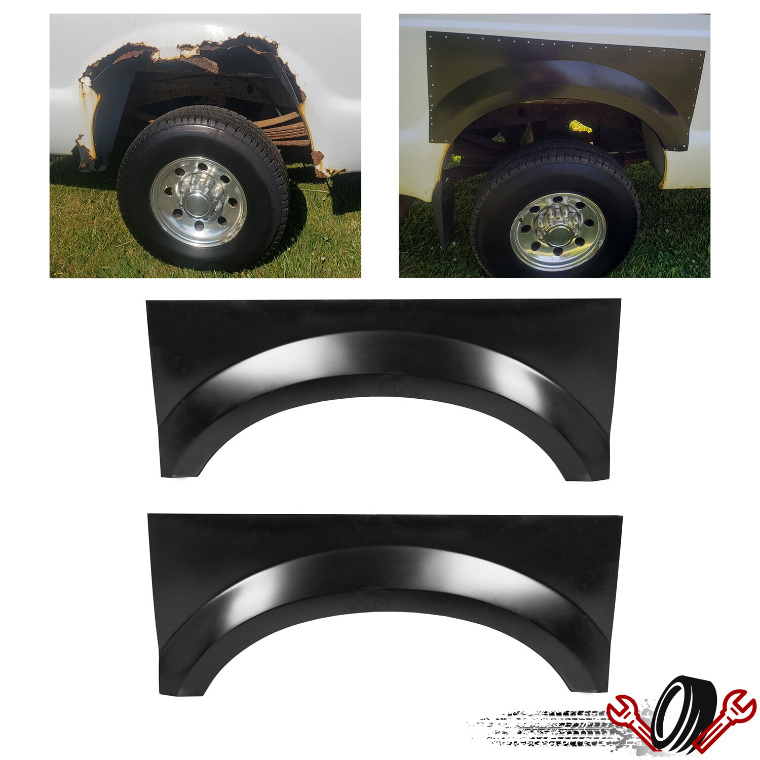 Pair Bed Wheel Arch Rust Repair Patch For 99-10 Ford F250 F350 F450 F550