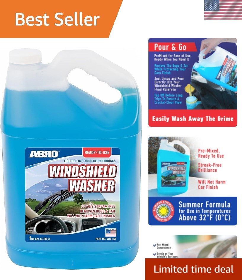 Windshield Washer Fluid Ready to Use Formula – 1 Gallon, Pre-Mixed, Streak-Fr…
