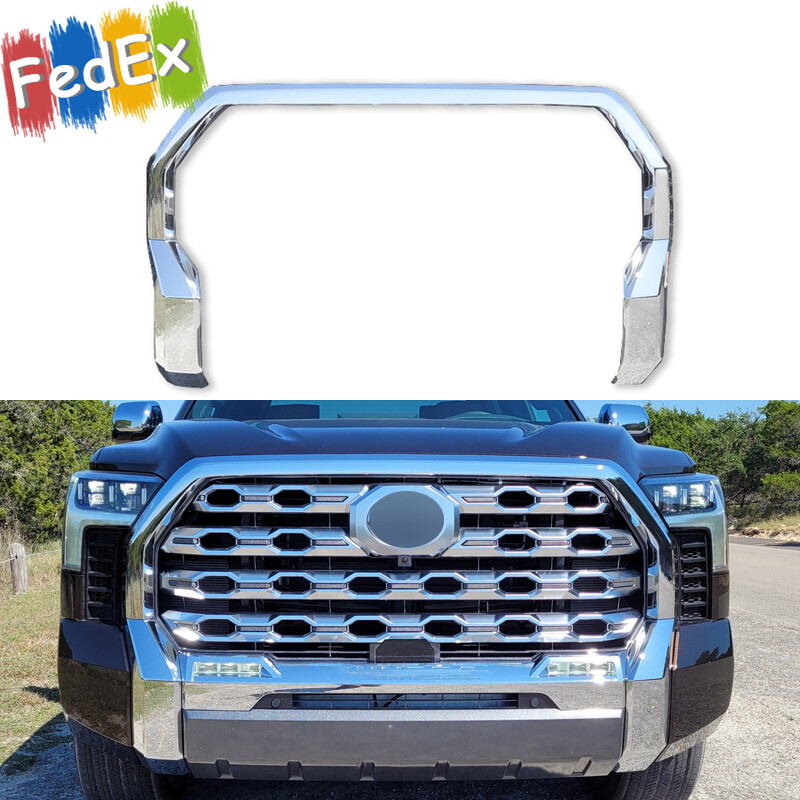 Front Bumper Grille Trim Molding Surround Fit For Toyota Tundra 2022-2024 Chrome