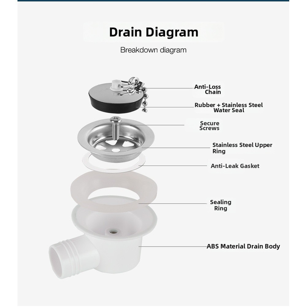 ABS RV sink drain elbow straight kit for camper van with compact anti trap