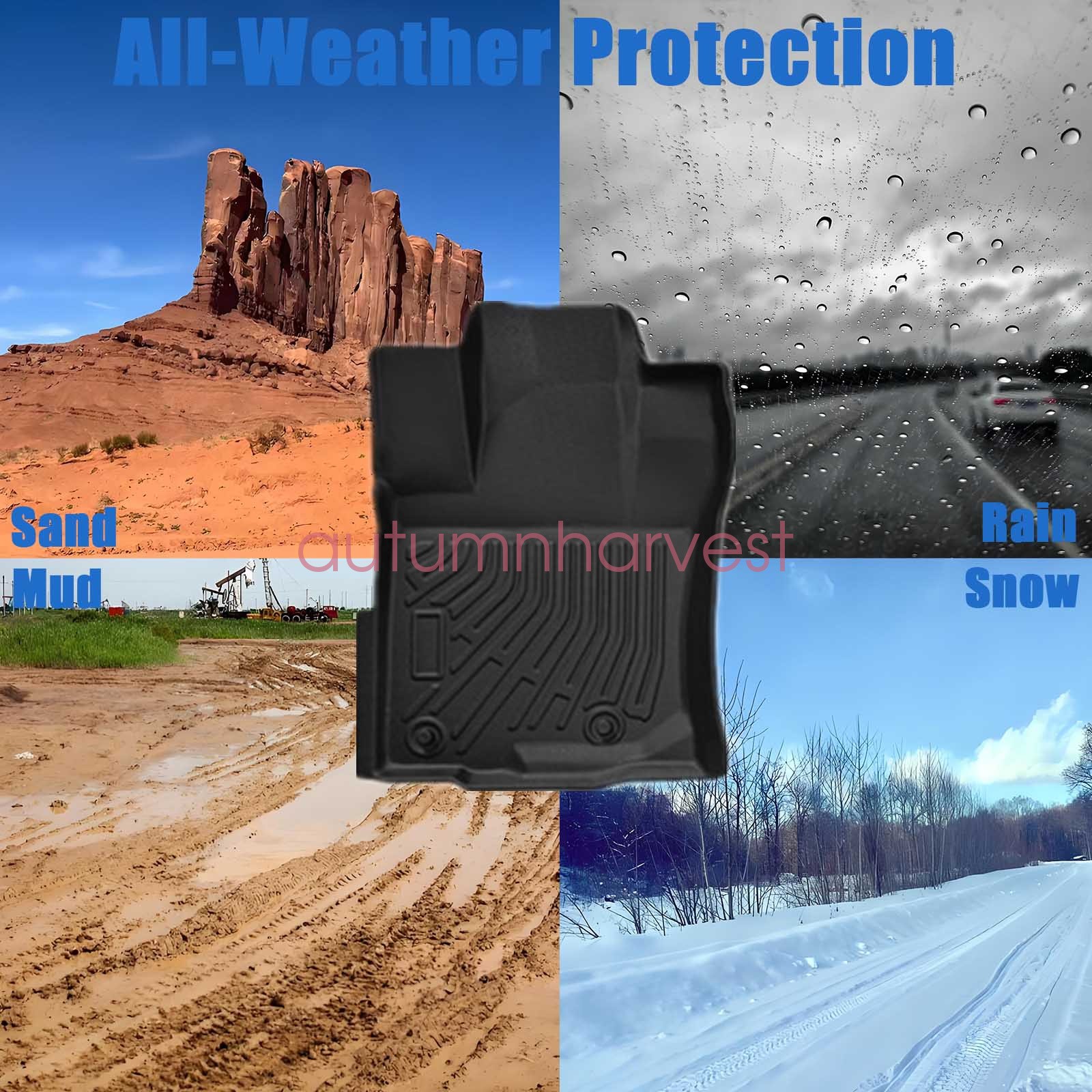 Floor Mats Liner TPE For 2013-2024 Toyota 4Runner 7 Seats 3D Model All-Weather