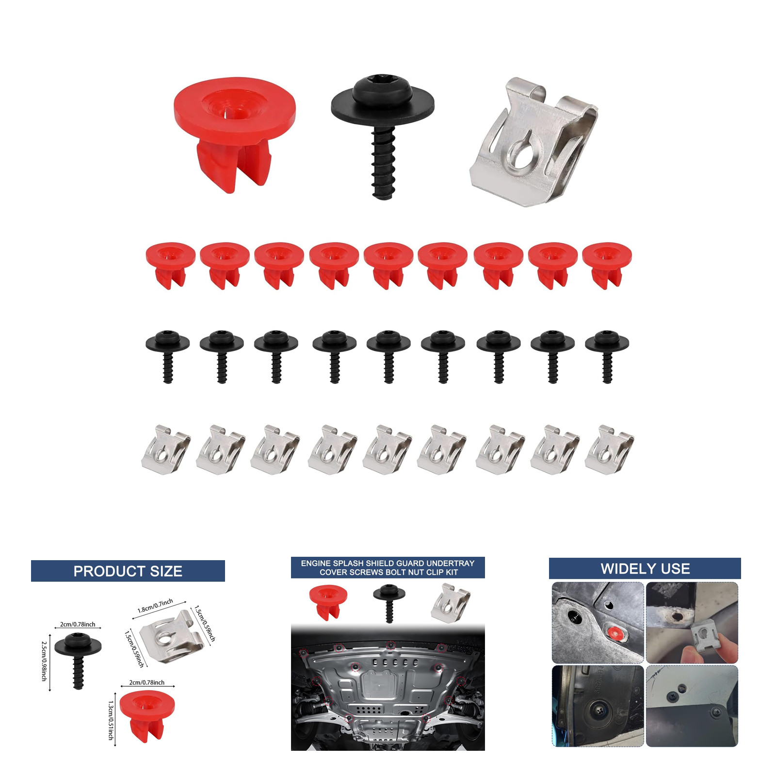 Engine Splash Shield Screw Kit T30 Bolts Nuts Clips for Ford Focus Escape
