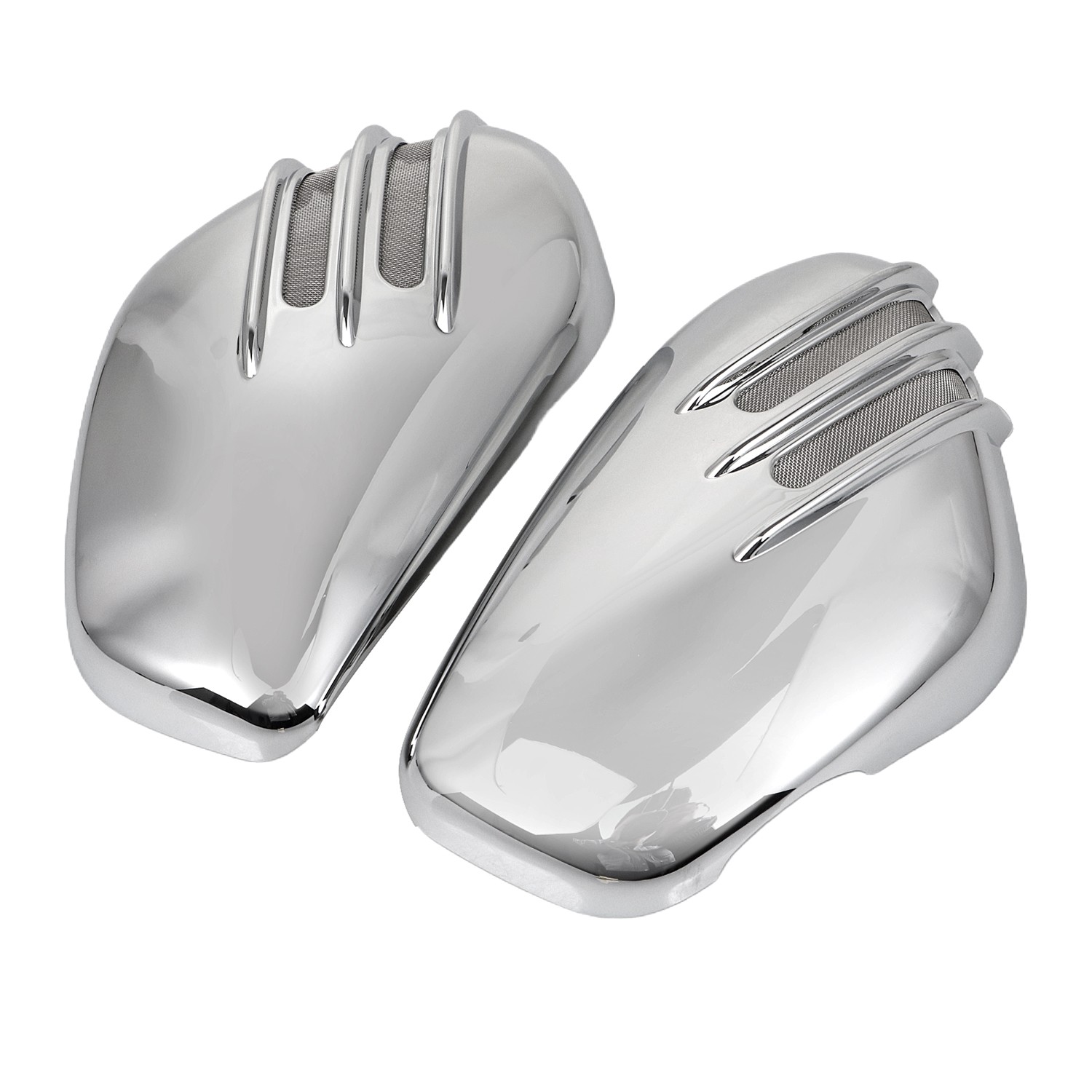Chrome ABS Left & Right Battery Side Fairing Cover For Bobber & Speedmaster 1200