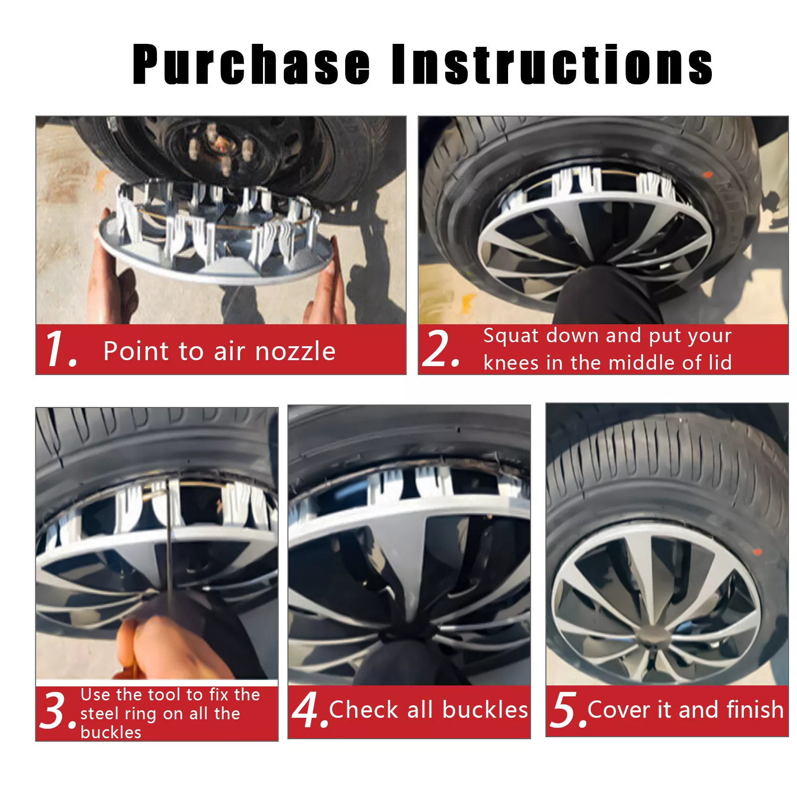 4X 15″Inch Wheel Cover Snap On Full Hub Caps Fit for R15 Tire & Steel Rim Sliver
