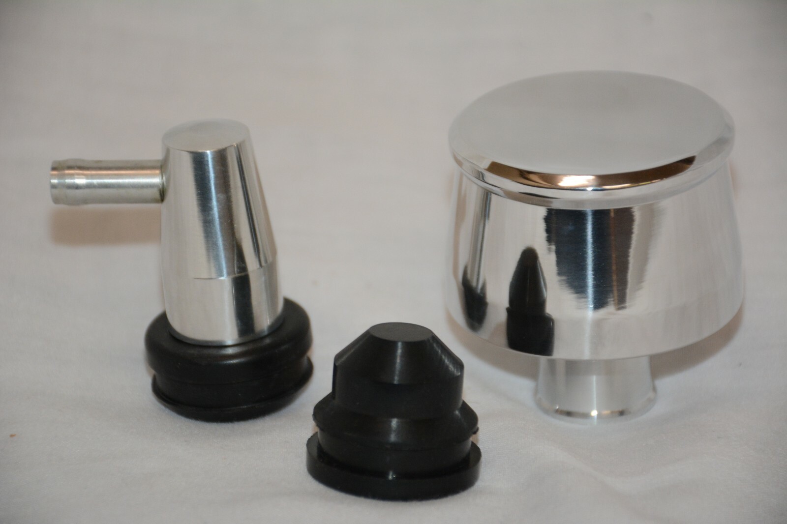 Polished Billet Aluminum Smooth Valve Cover Breather & Mini PCV Combo Chevy 350