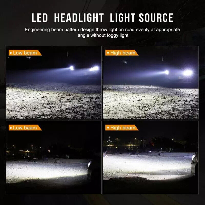 Pair 9004 HB1 LED Headlight Bulbs Conversion Kit 6000K Bright White Hi/Low Beam