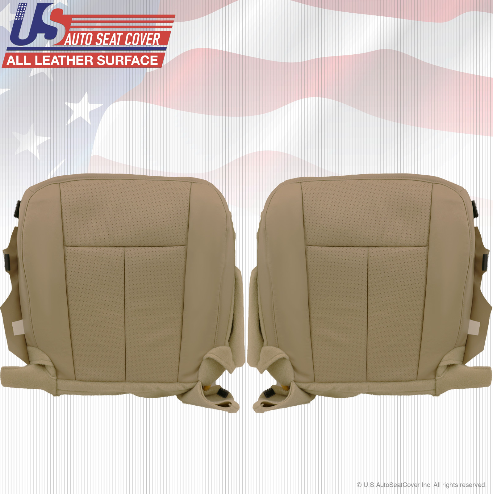 2007 2008 Ford Expedition Driver-Passenger Bottom -Perforated- Leather Cover Tan