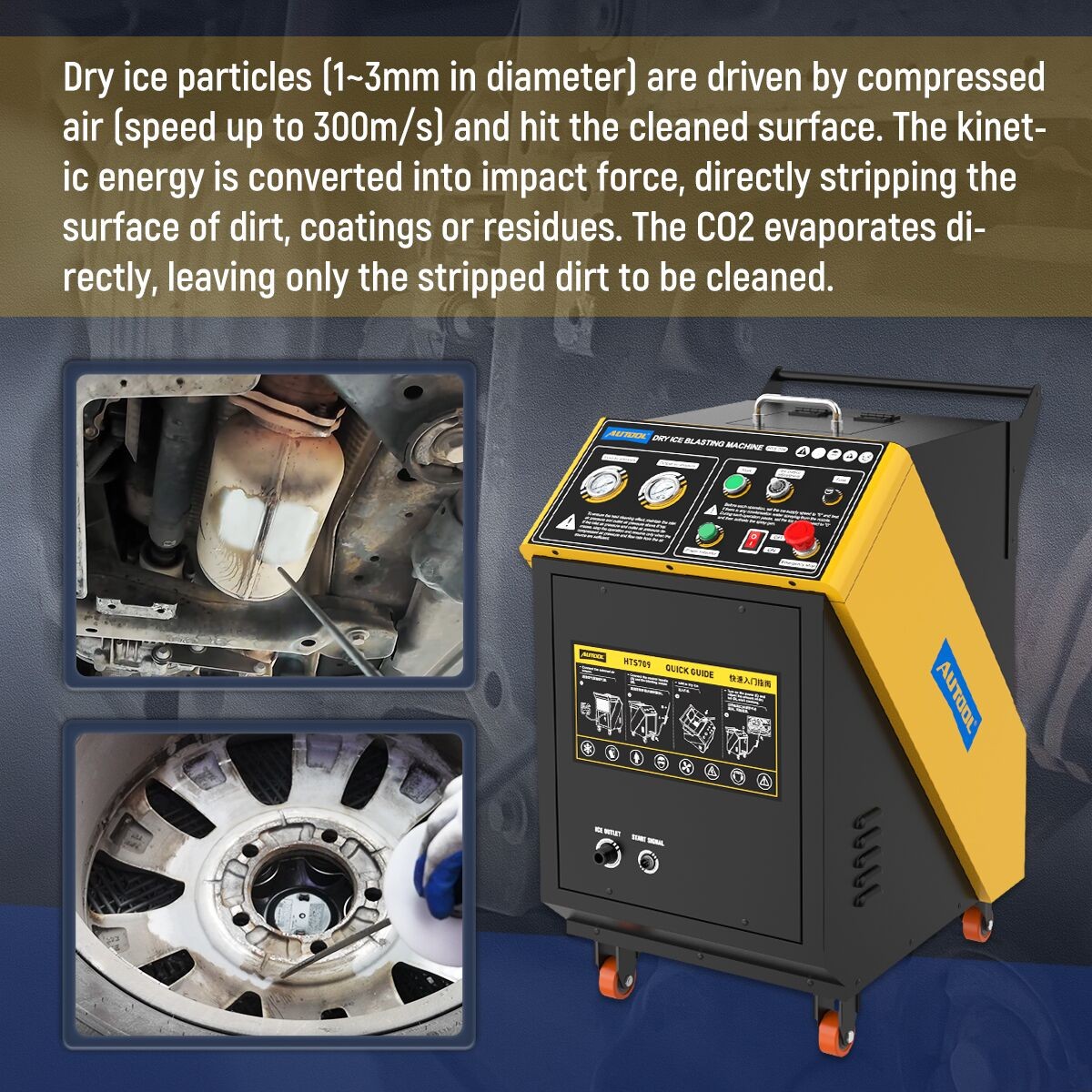 AUTOOL HTS709 Dry Ice Blaster Cleaning Machine Car Commercial Dry Ice Cleaner