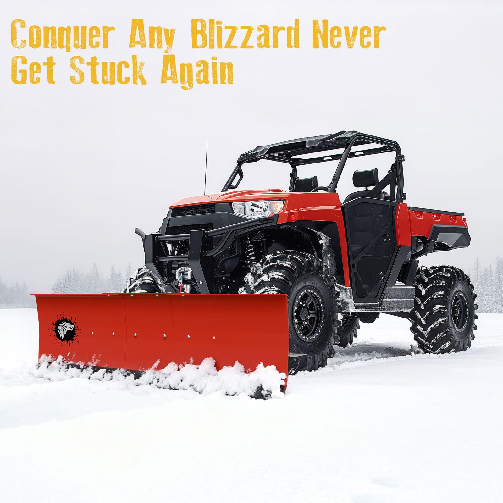 Kit for ATV UTV Snow Plow Kit 60” Steel Blade Complete Universal Mount Package
