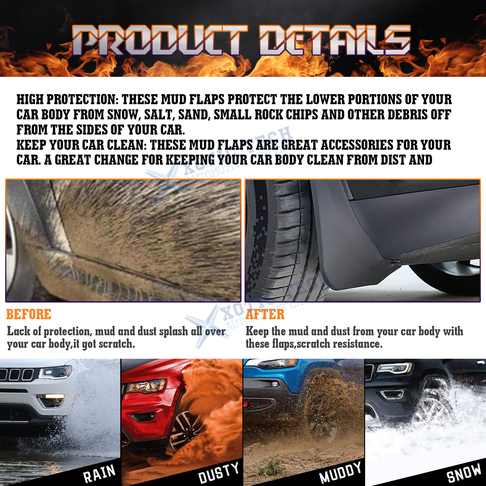 4PCS Mud Flap Splash Guard Fender Protector Kit For Nissan Sentra Sedan 2020-22