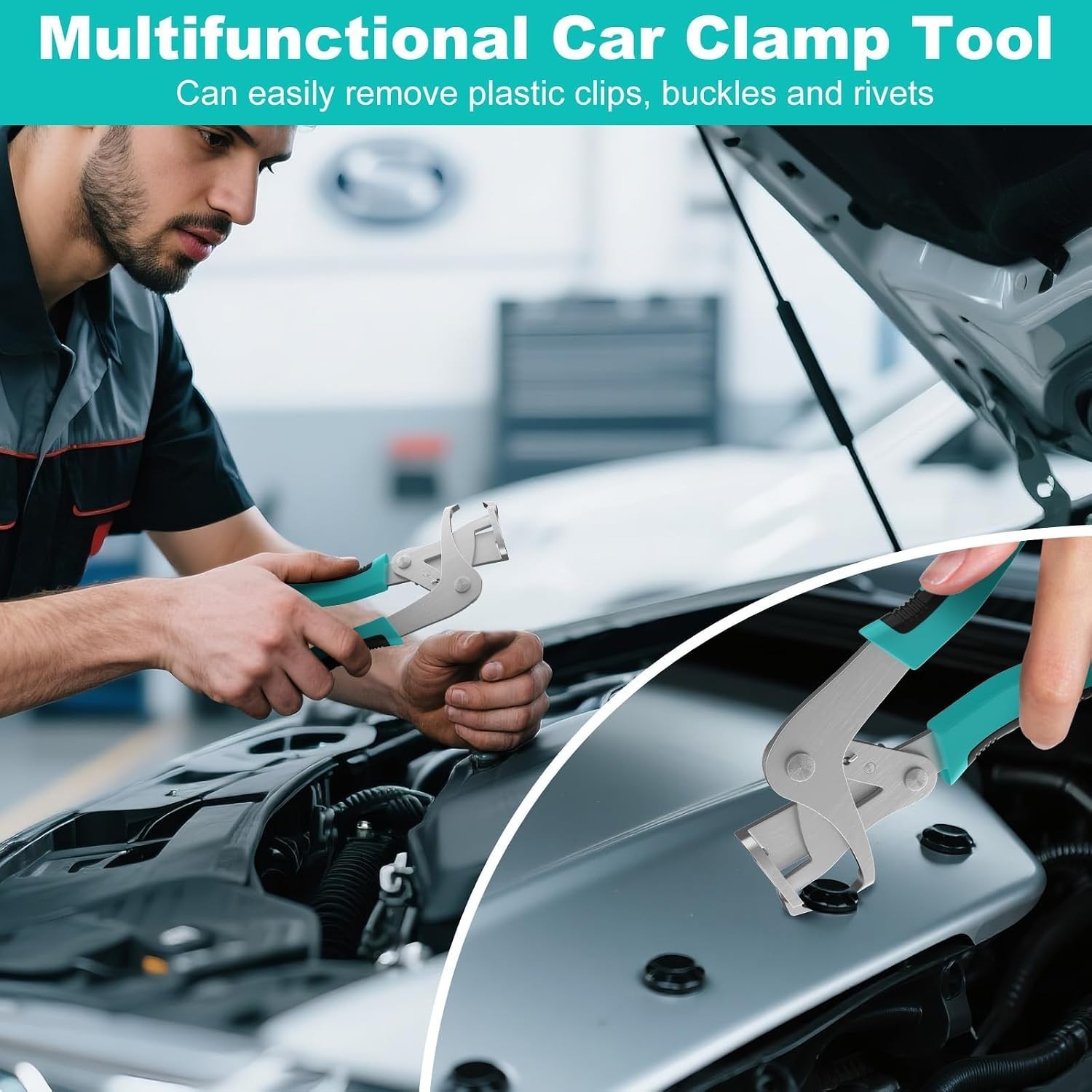 Car Clip Pliers, Spring-Loaded Panel Clip Removal Pliers Tool, Professional Auto