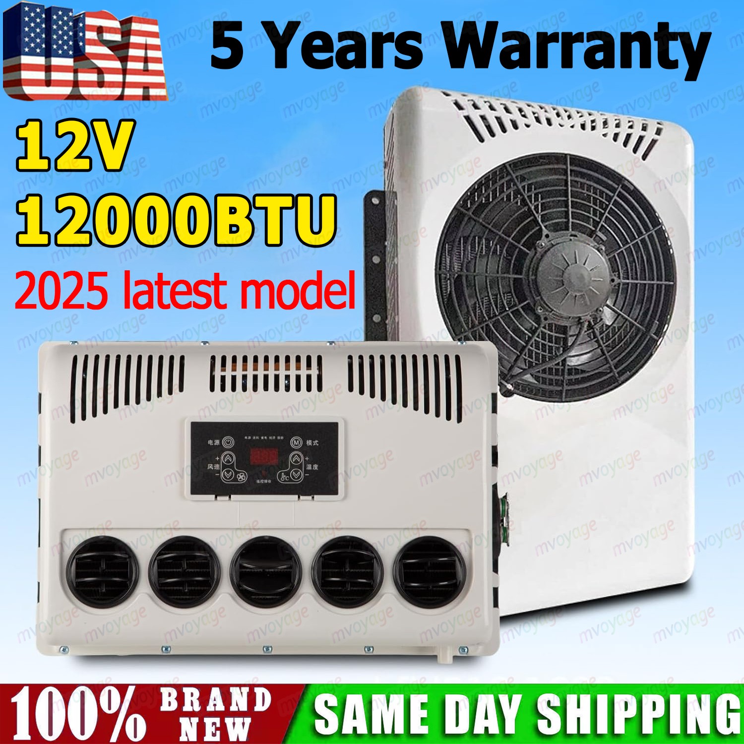 12000 BTU Truck Cab Air Conditioner 12V Split AC Fits Semi Trucks Bus RV Caravan