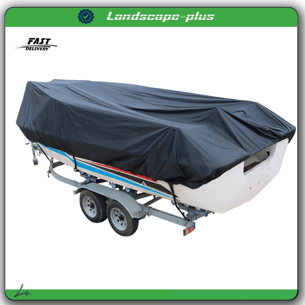 New Boat Cover V-Hull Runabouts Black Yacht Cover 420D 11-13ft Waterproof